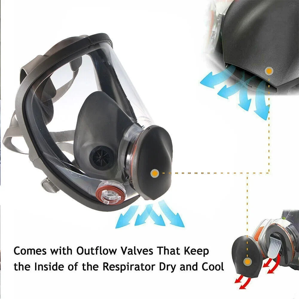 Gas Face Set Spraying Mask for Full 6800 w/Filters Painting Facepiece Respirator