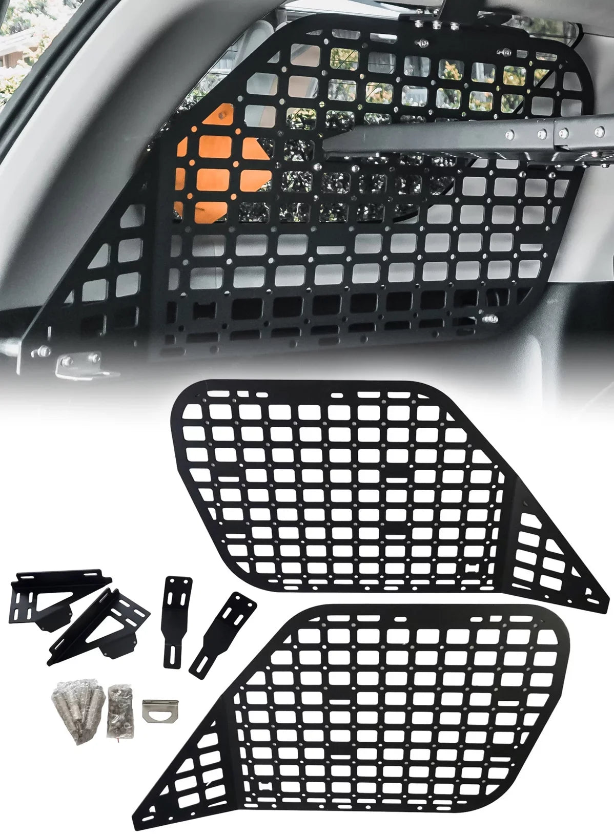 Window MSW100 2010-2023 Toyota Storage Molle Panel Black for 4Runner Shelf BAKOD