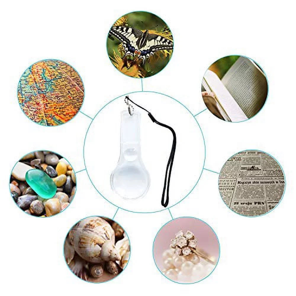 Kids, Reading, 10X Magnifying Classroom, for Plastic Science Magnifier Lens Mini 24 Hand-held Outdoors, Pack Glasses Hand Observation