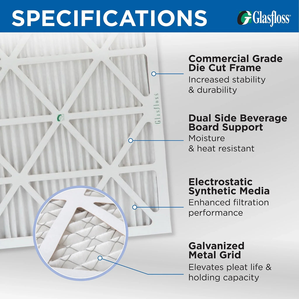 AC 20x24x4 19-3/8 Industries. MERV 3 x by 23-3/8 Glasfloss Furnace Pack Filters Size: 10 x ( Exact Pleated 3-3/4 Air )