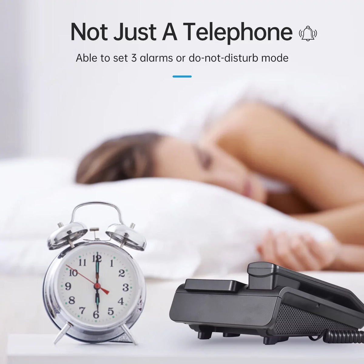 Dial and with Speed Hotel Hands for Landline Black Business Free, Redial, Bisofice Phone