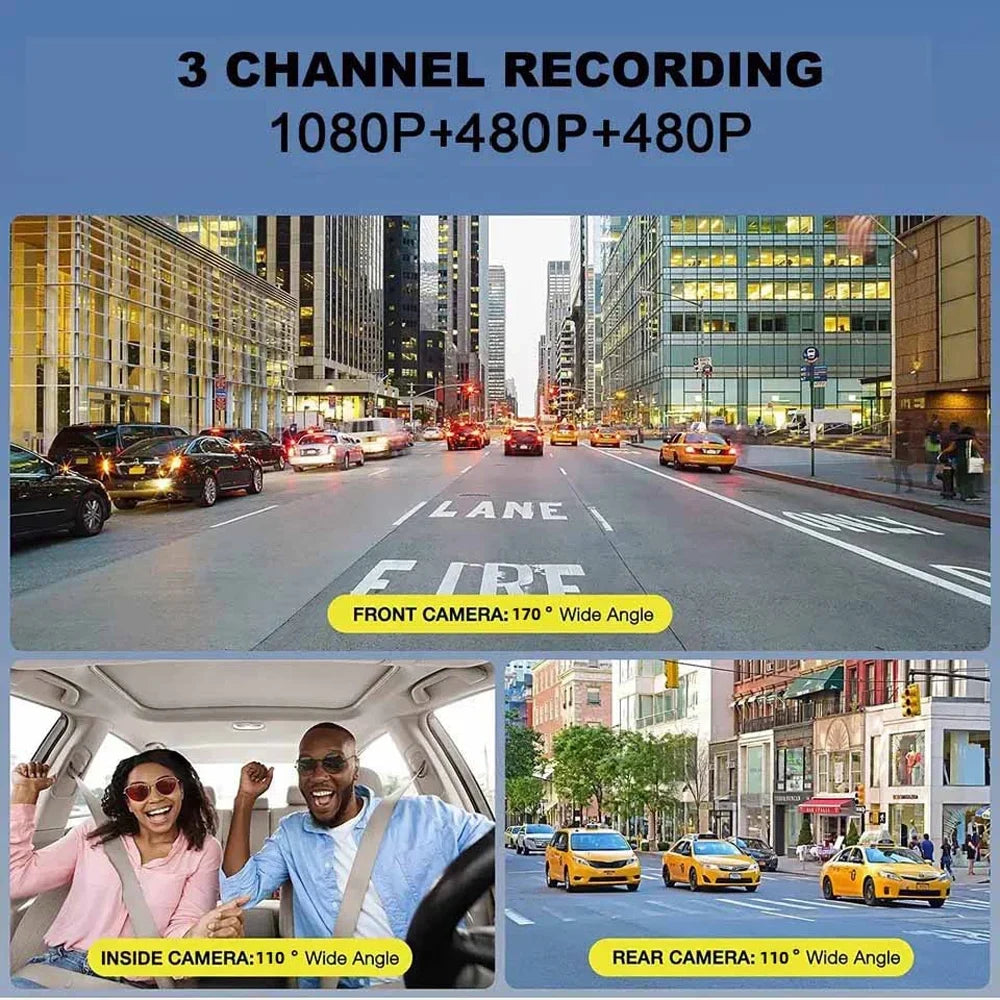Video Mirror Cam and Clear Recording Car Rearview for with Parking Car Anself Dash