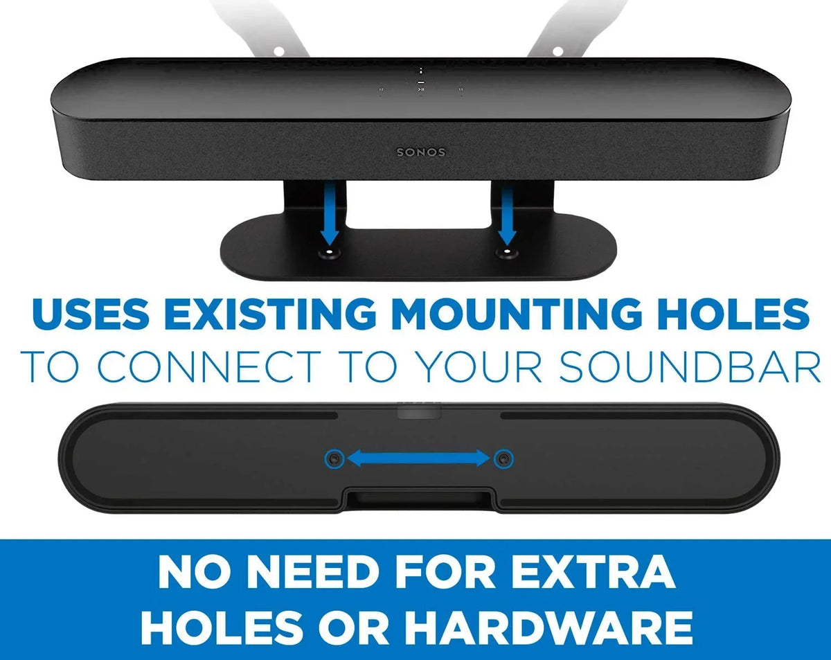 Shelf - VESA Kit Mounting Sound Pattern Mounting Soundbar Bracket for Mount Beam Compatible Sonos with with 200mm Speaker Mount-It! 600mm Televisions | TV Bar