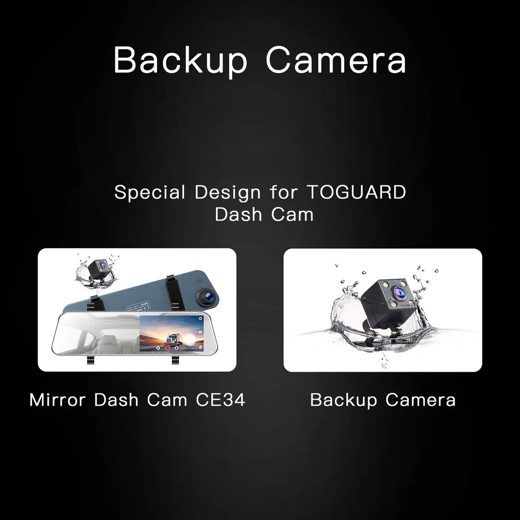 Dual Lens Camera TOGUARD 1080P with HD Camera Dash Rear Front Backup Waterproof Cam Rear Full and 5"