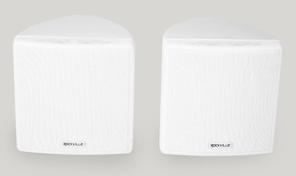 White 4-Room Wall Rockville Speakers Audio Home RPA40BT Receiver+(8) Cube Kit