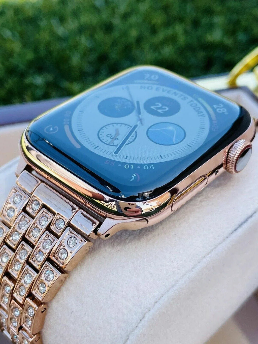 24K 7 Stainless 45MM Gold iWatch Steel Band Gold SERIES Rose Custom Rose