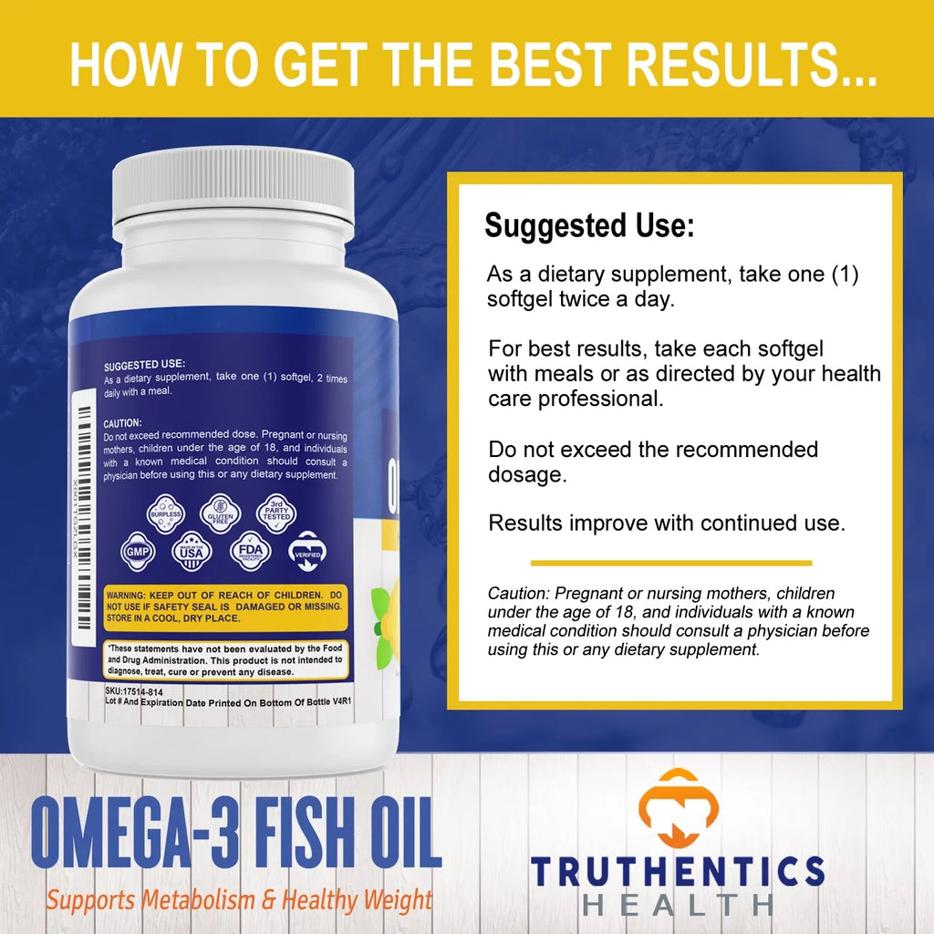 Turmeric - Each Fish Triple 3 Strength Omega Curcumin with Plus Oil Bundle Bioperine Count 60 650mg Truthentics