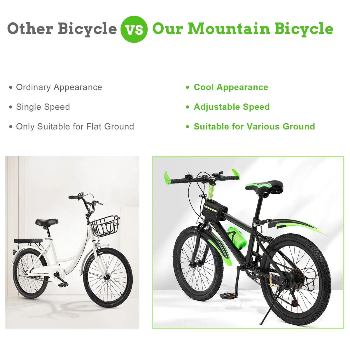 20in Bike Bicycle Kids Disc Double High Child 7 Carbon Bike Speed Steel Brake w/