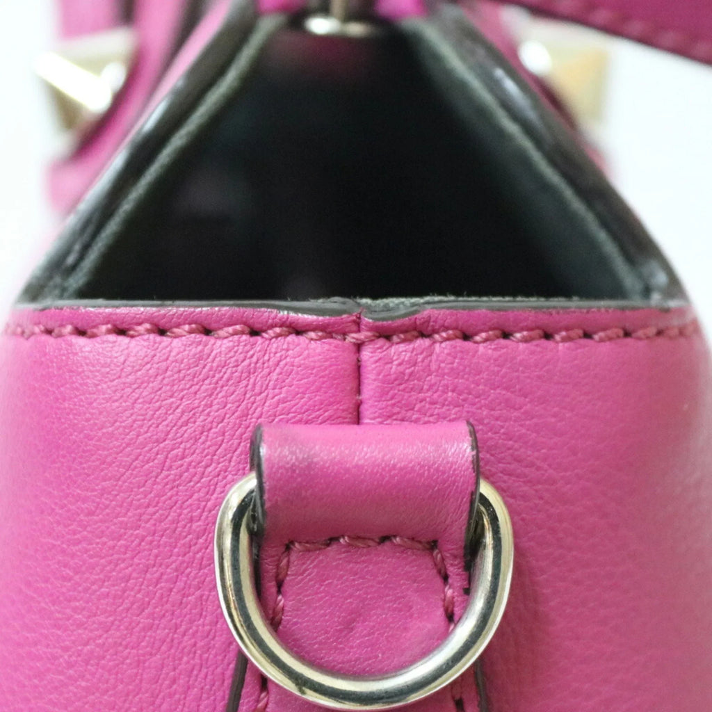 (Fair) Visaway Women's Pink Leather Pre-Owned Shoulder Fendi Bag FENDI