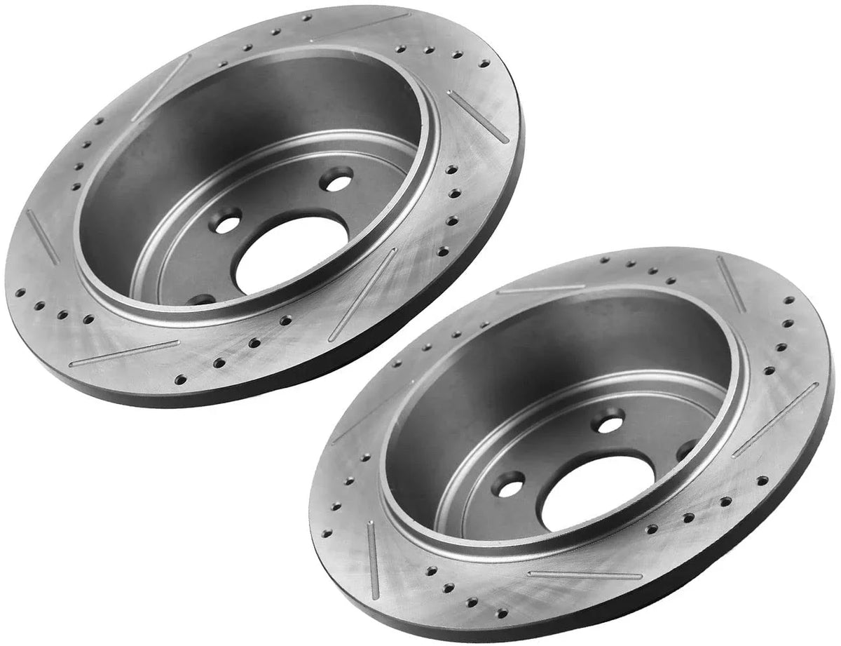 with Compatible Brake 262mm Lancer 200 Avenger Rear Mitsubishi Brake Slotted Rotor Patriot, Sebring, Dodge Afa Chrysler Caliber, Compass Motors Rotors & Drilled Jeep