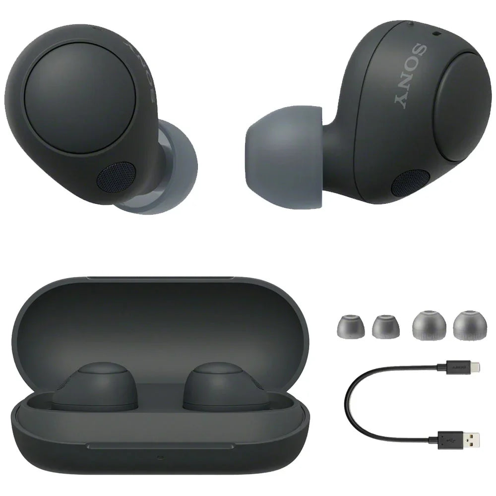 IPX4 Mic Wireless and Noise with Sony WF-C700N Headphones Resistance, Black in-Ear Canceling Box Bluetooth Open Earbud Truly Water