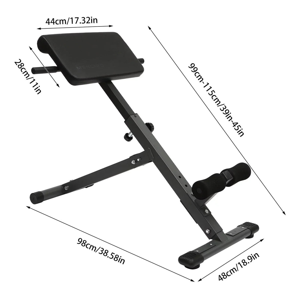 Chair 330 Home Bench Extension Machine Workouts 5-Level lbs Black up for Gym Adjustable Sit Roman