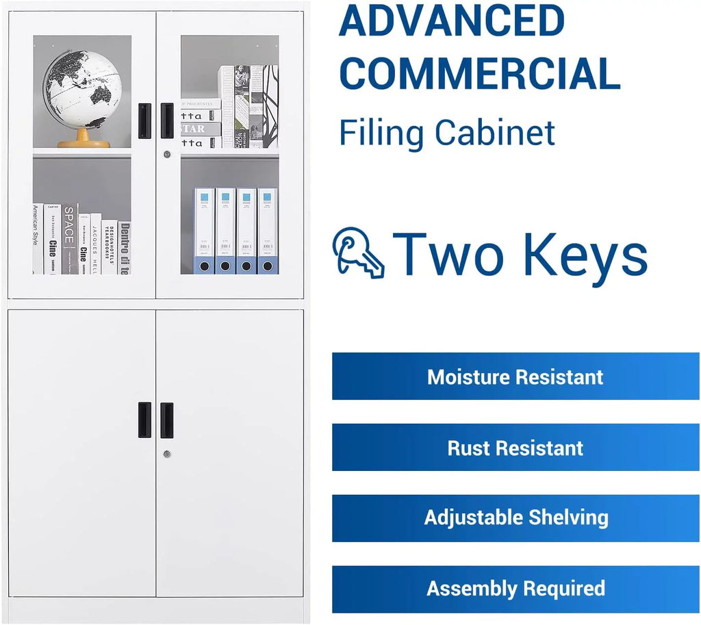 for STANI Metal Storage Storage Assembly Locker,Locking Doors Office Glass Cabinets Steel 71" Tool Cabinet Required with Office,Home,-