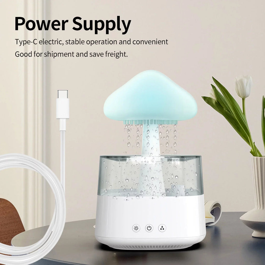 Mist, 450ml Light, 7 Bedside Cloud Relax Humidifier CJC Essential Drop Aromatherapy Rain Colors Diffuser Fountain Desk Sleep Oil LED Water