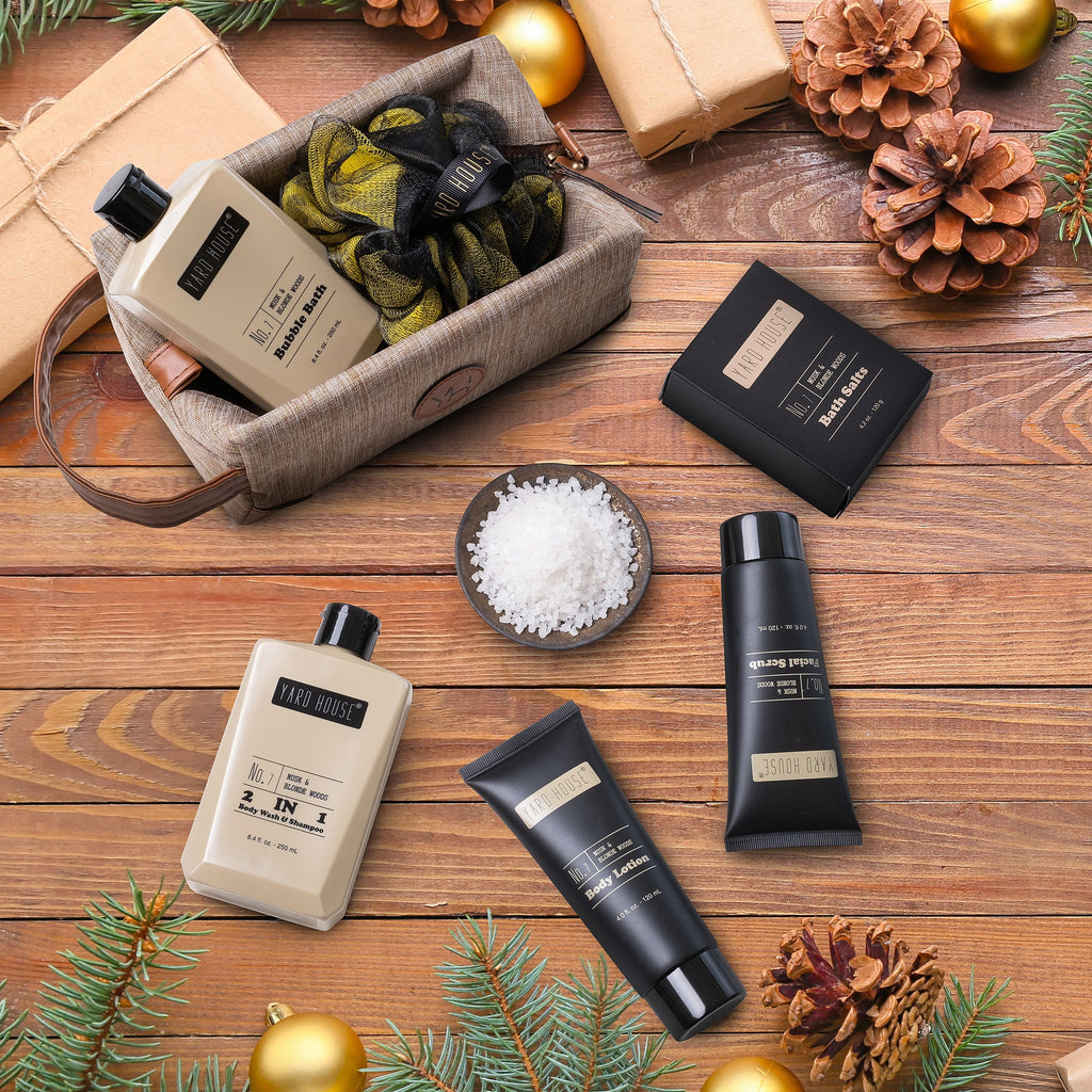 Bath Blonde Spa Gifts Lotion, Size Bath and Wash, Gift Basket Facial Set Body - House Woods Shower Him Bubble Yard Bath, Puff Mens for Bag-Full Body Salts, Scented Luxury Musk Scrub, in and Toiletry
