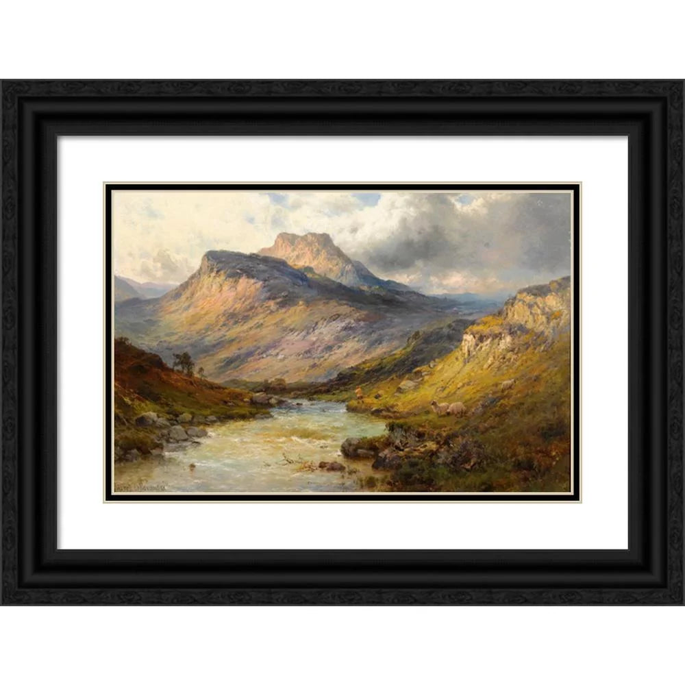 Bréanski Lomond; - Titled Near Loch Stirling Museum Matted Alfred de Framed 18x13 Trout Print Wood Stream Art Double a Ornate Black