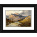 Bréanski Lomond; - Titled Near Loch Stirling Museum Matted Alfred de Framed 18x13 Trout Print Wood Stream Art Double a Ornate Black