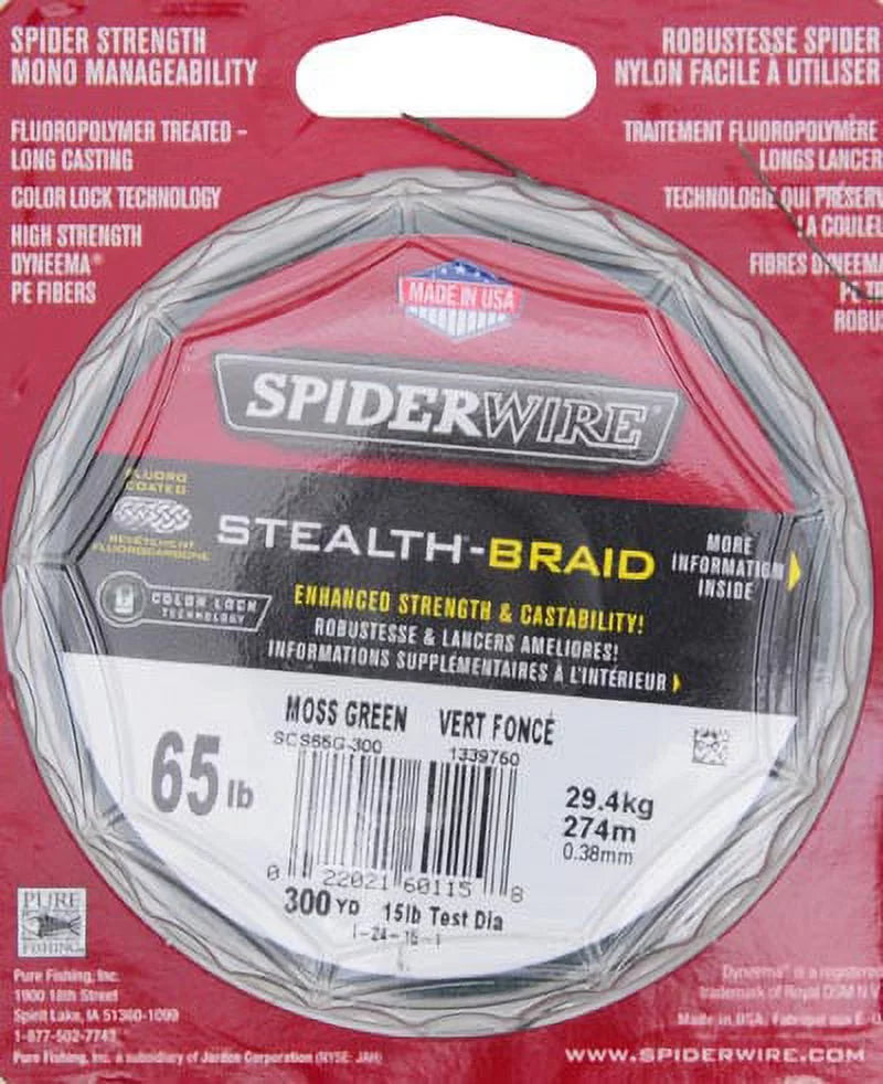 | Superline, 65lb Green, Moss SpiderWire Line 29.4kg Stealth® Fishing