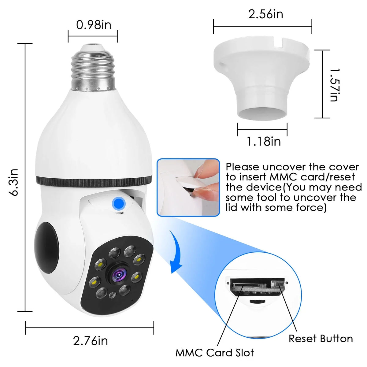 Audio Security iMounTEK Camera Tracking Panoramic WiFi Wireless 1080P Control Alarm 360 APP E27 Bulb Surveillance Camera FHD Electric Degree Two-Way Night Motion Vision