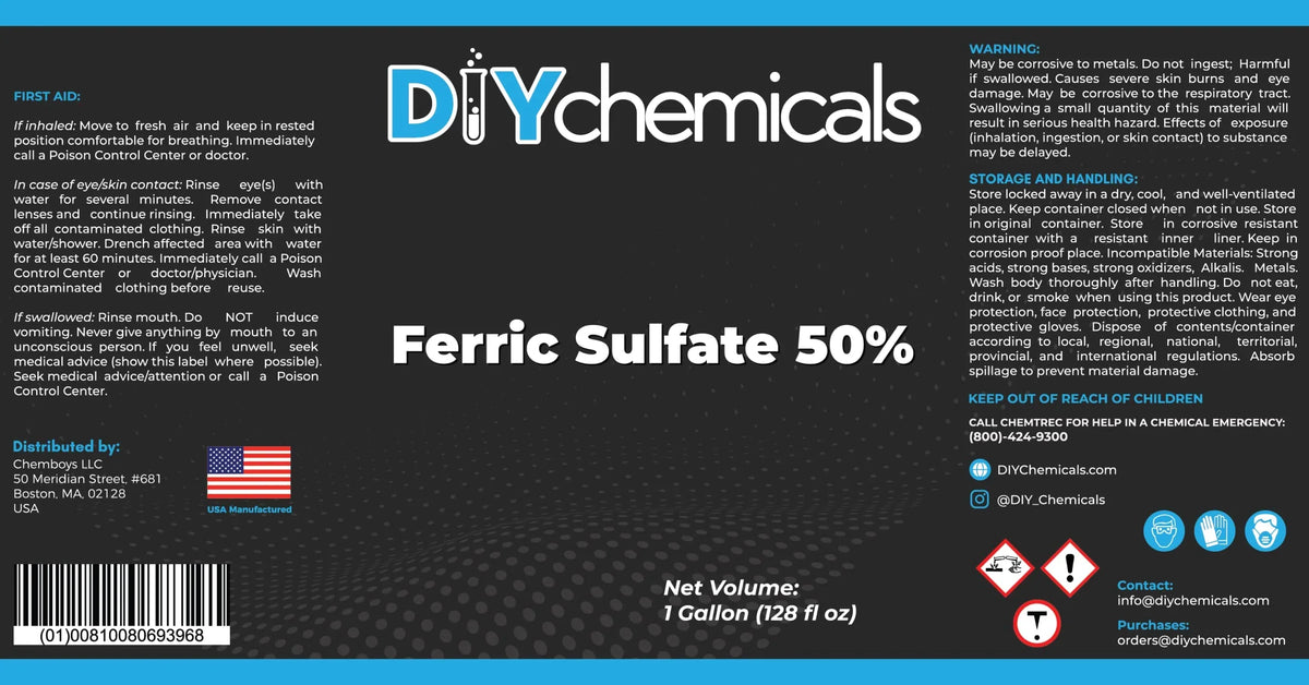 Treatment 50% in - USA Dissolved Clarification Flotation Sulfate and Water (1Quart) Ferric Made and DiyChemicals - Air Waste
