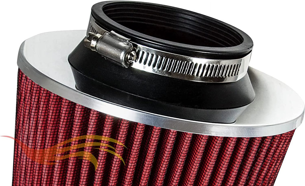 Rtunes Ram Air Intake + Racing For Short Lancer Compatible 2.0L 02-07 Mitsubishi Kit Combo Filter RED