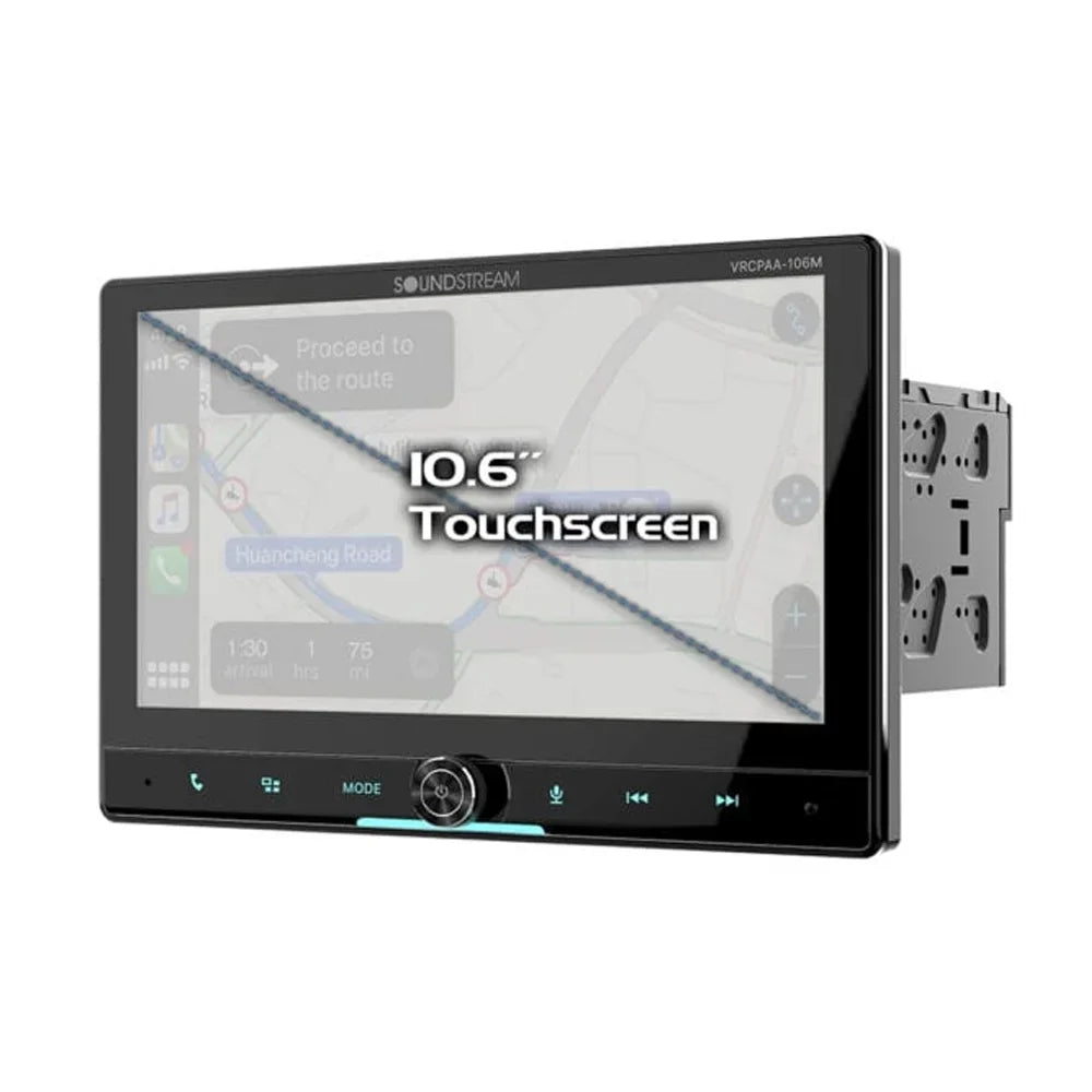 & Rotating 10.6 Stream Touch Mechless 360 Din Carplay Auto LCD Up-Down Keys in. 2 Sound Android