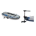 & Oars Fishing Intex Eight Speed Set Boat Person Motor w/2 5 Trolling