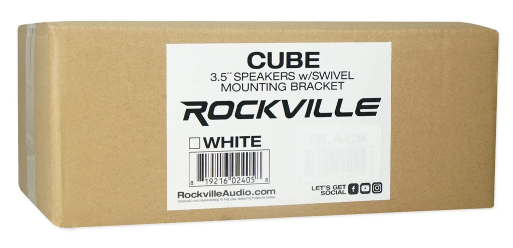 White 4-Room Wall Rockville Speakers Audio Home RPA40BT Receiver+(8) Cube Kit