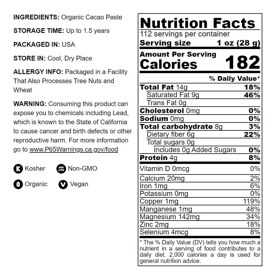 Non-GMO, — Organic Vegan by — to Raw, Paste, Kosher, Food Cacao Pounds 4 Live