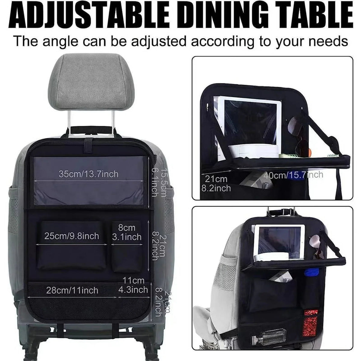 Folding Tablet With FeiraDeVaidade Backrest Organizer,Car Organizers, 3-In-1 Seat Car Children'S Storage Car And Table