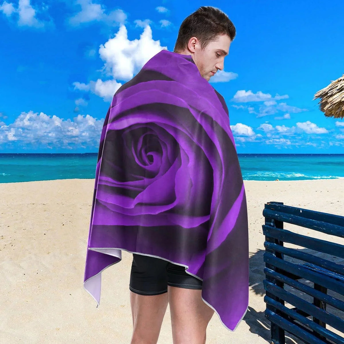 Super Towel Camping Rose Beach Oversized Lightweight Quick Absorbent for Dry - Compact Travel Swimming Towel Purple - Holiday（278） Bestwell Towels