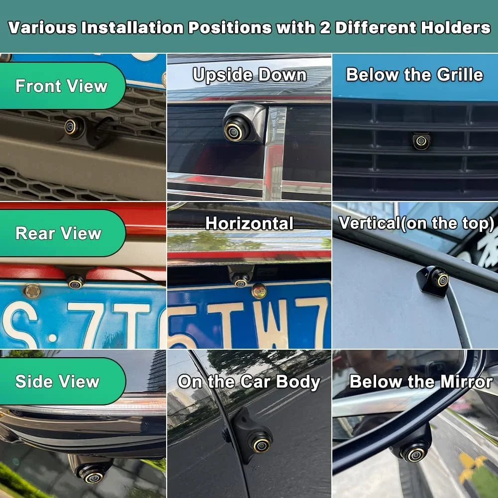 for SUV, Camera 720P Reverse View with AHD Trailer, Cam Car, Rear GreenYi Backup/Front/Side RV, Rim, HD Gold Camper,