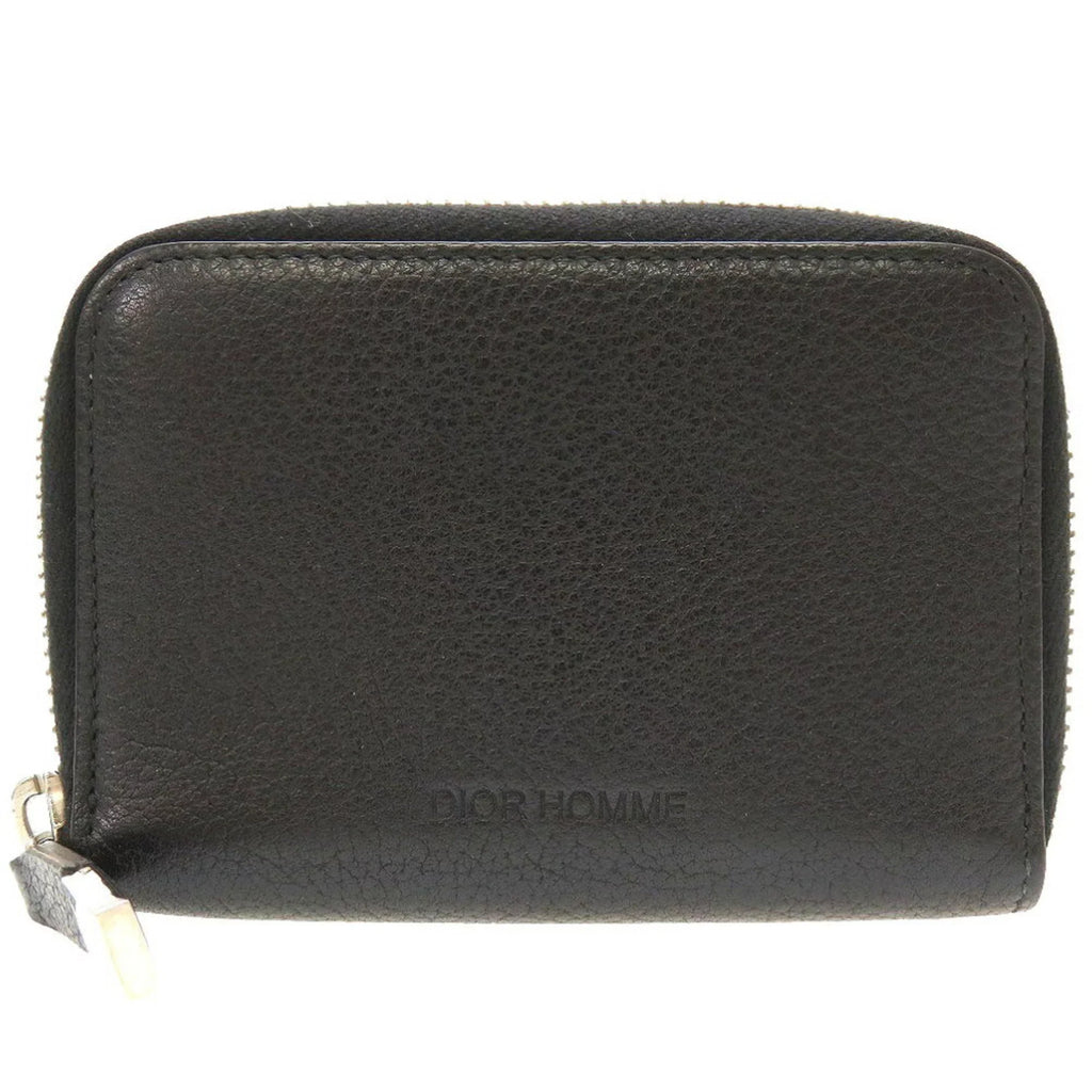 Leather Coin Round (Good) Black Men's Case Pre-Owned Dior Homme