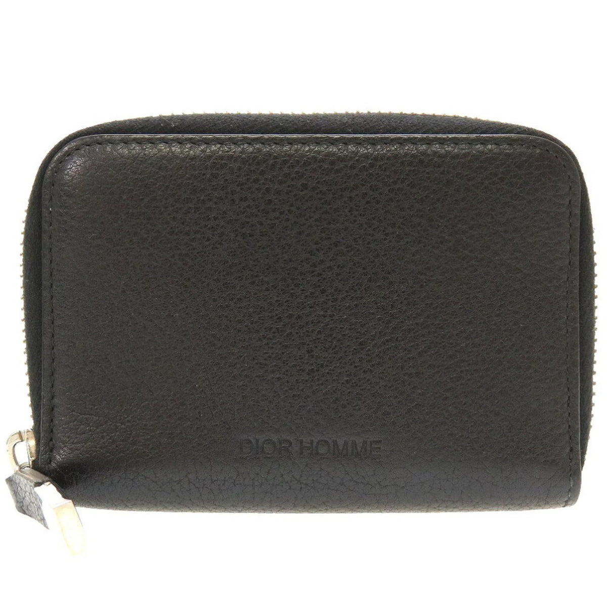 Leather Coin Round (Good) Black Men's Case Pre-Owned Dior Homme