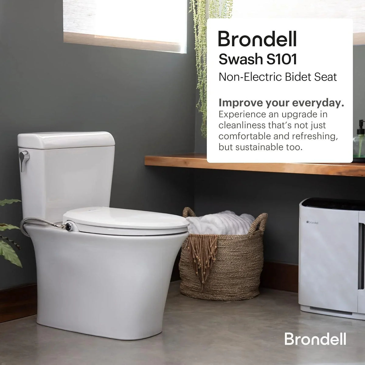 System Ecoseat Elongated Swash Bidet White Brondell