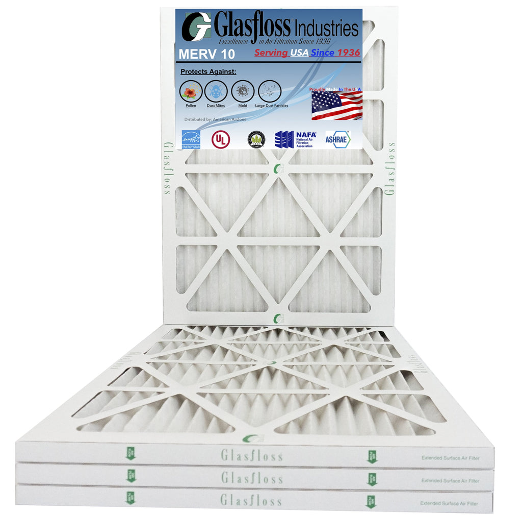 10 13.5 (Actual Size: MERV 14x22x1 21.5x7/8 in Furnace Air - Made - x USA Glasfloss -Qty:4 - Filter inch)