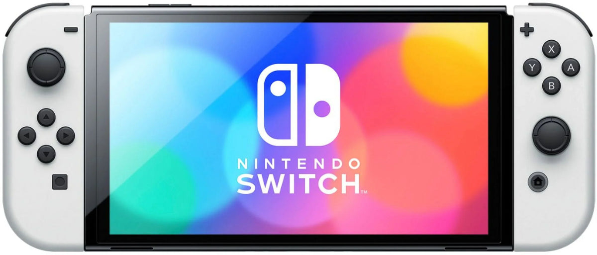 and New Dock OLED Mytrix and Improved Mario HD with Nintendo Kingdom Battle Accessories 2021 White Con 64GB LAN-Port Joy Switch Rabbids Model Screen Console