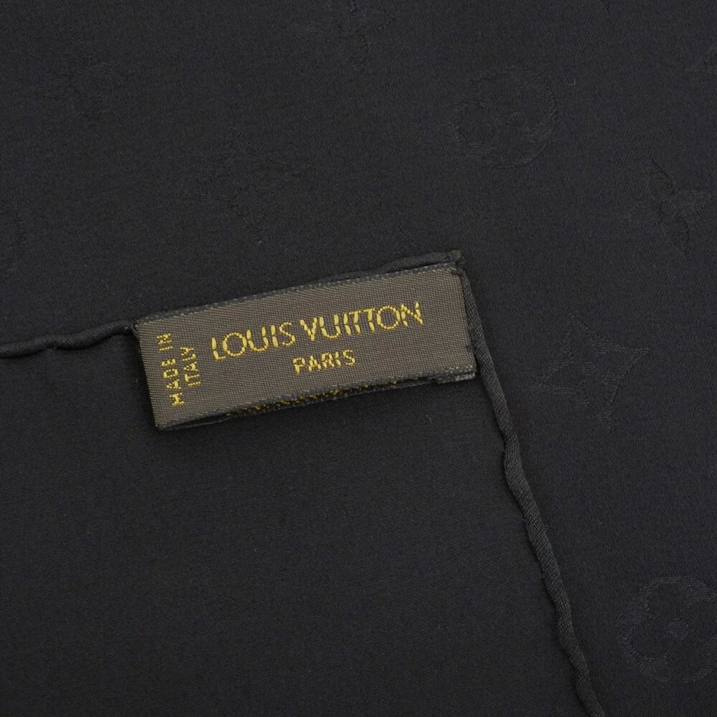 Pre-Owned silk black (Like scarf Louis LOUIS monogram VUITTON New) Vuitton