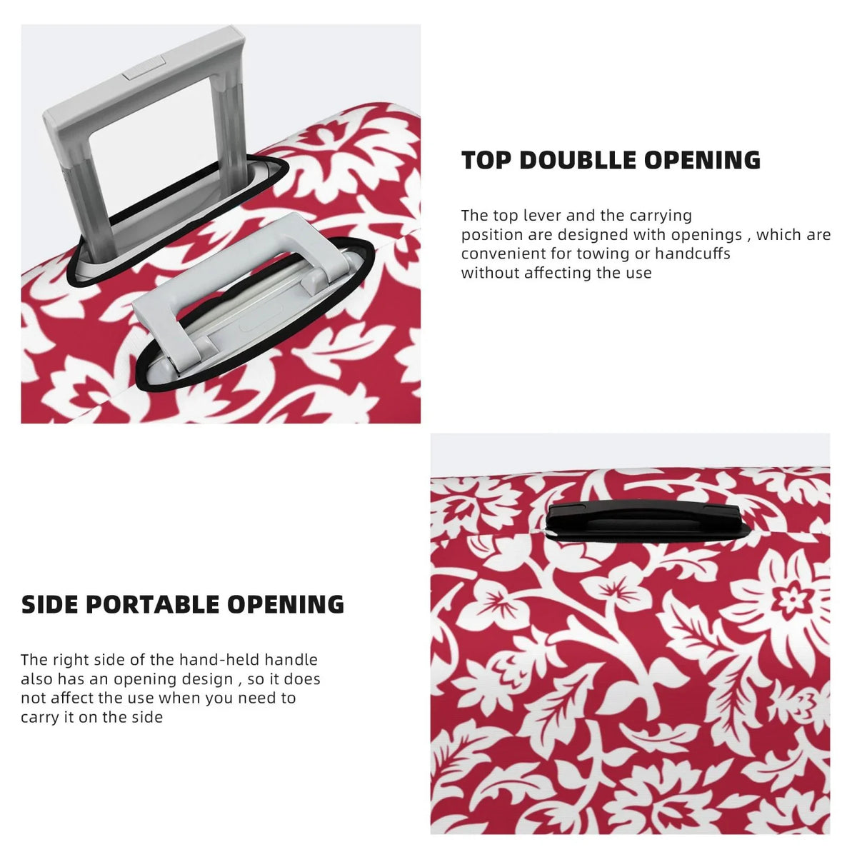 Bingfone Luggage Suitcase Inch Anti-Scratch Luggage Cover 18-32 Cover Fits Washable Protector Suitcase Flowers Red Cover
