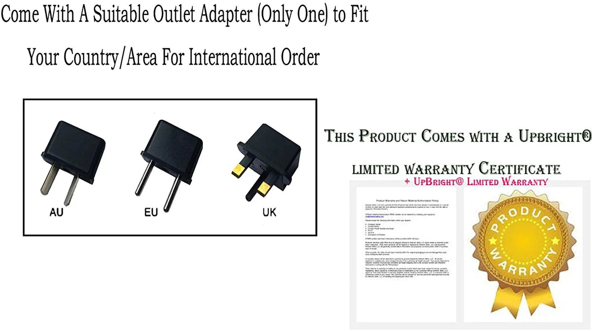 UPBRIGHT AXS014BTU Bluetooth Battery Hitachi Adapter Bar For Speaker Sound SoundBar Charger Cord Power Supply Cable