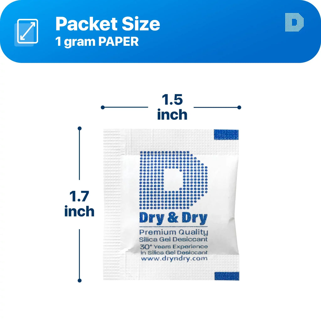 Gram Dry" (FDA [1000 Gel Dehumidifiers Desiccant Compliant) "Dry 1 Packs] Premium Rechargeable Packets Silica - Paper &