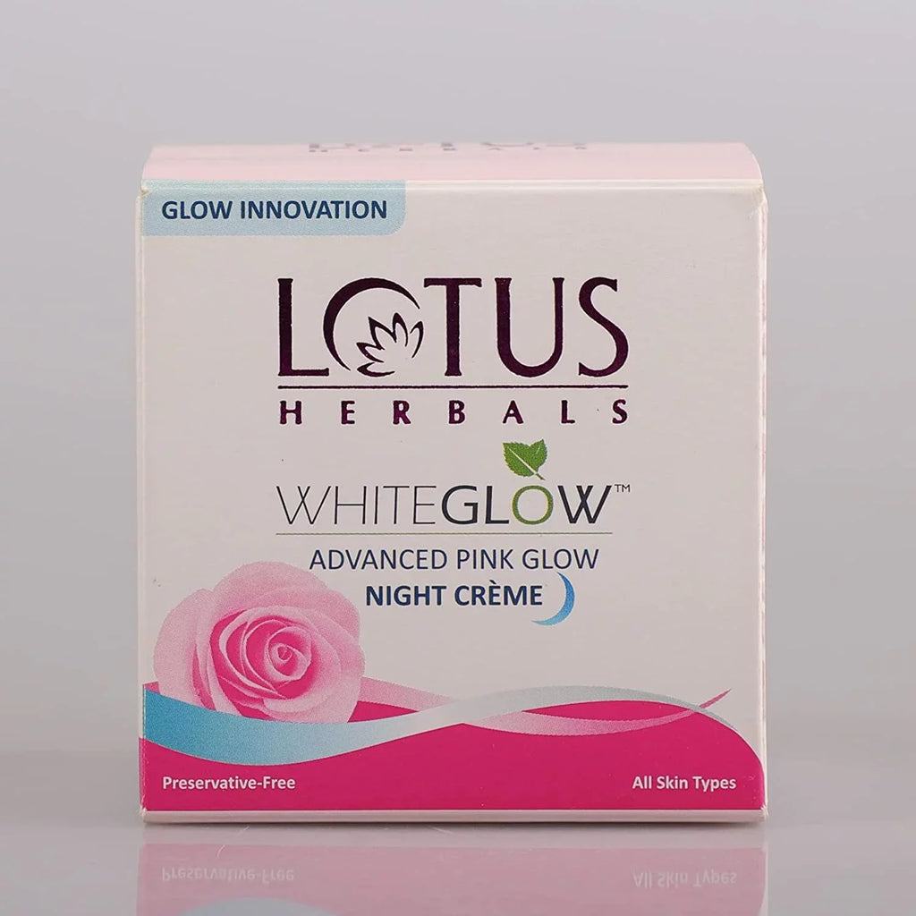 Whiteglow 50g Night Types All Glow Advanced Lotus Herbals | Pink Skin Cream| For