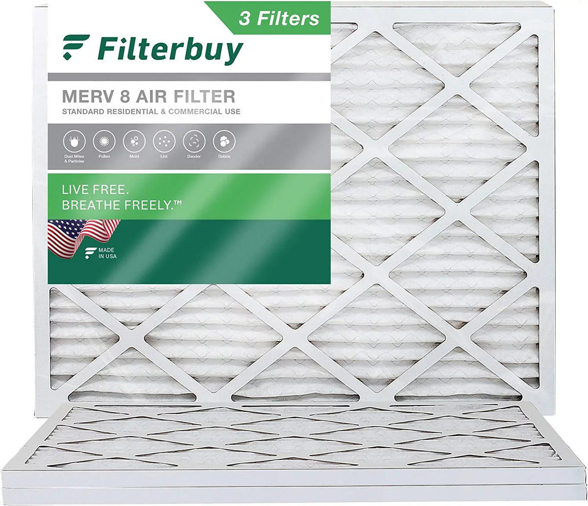 MERV 16x21x1 Air Furnace AC Pleated HVAC (3-Pack) Filterbuy Filters 8