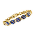 in Gold, 4.00 1980 Sapphire Vintage Bracelet With Adult, Yellow 18kt ct. ct. C. Ross-Simons Pre-Owned Women's, .35 t.w. Diamonds t.w.