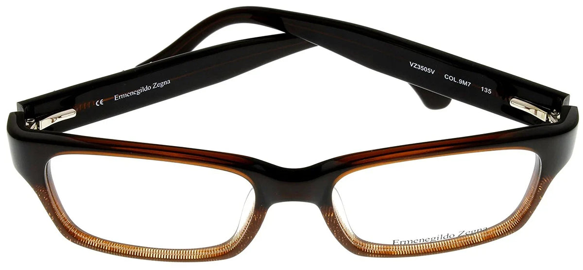 Prescription Zegna Frames Gunmetal Lens/ Size: Rectangular 55-17-135 Satin Unisex Ermenegildo VZ3134M Temple: Eyeglasses 0627 Bridge/
