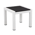 18 Side Josh Aluminum Polyresin Table, Inch Frame- Black Jet Sherpi Saltoro Planks, End
