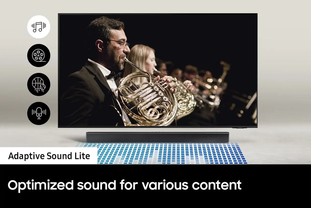 Upscaling OLED Samsung TV (2023) with QN55S90CAFXZA 2.1ch Subwoofer 4K 55" Smart AI Soundbar and Audio with HW-B550 Dolby with a Samsung