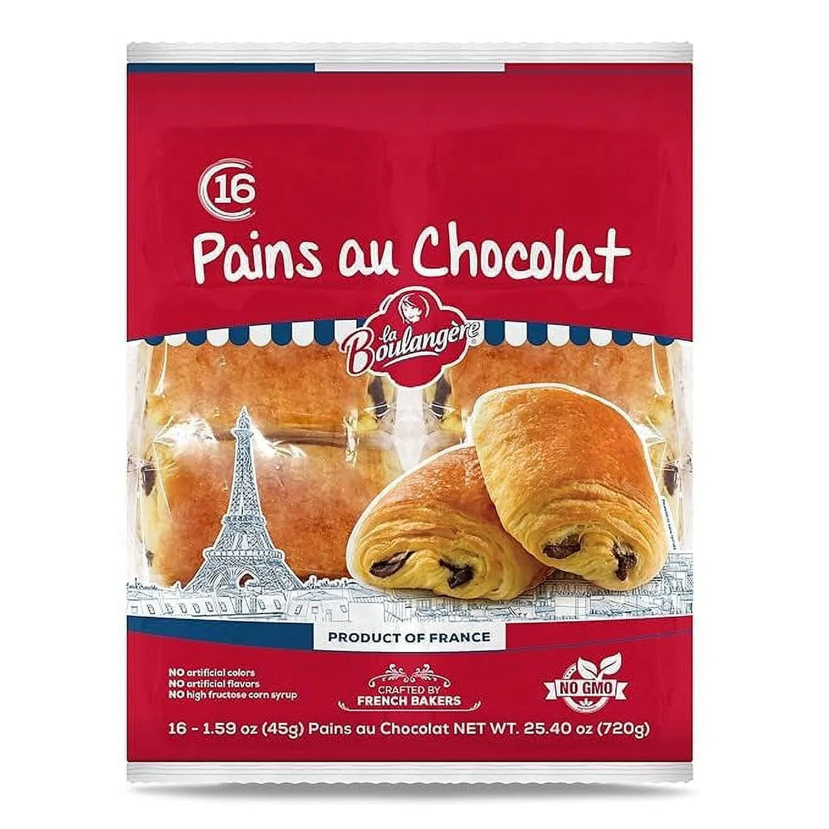 Croissants, Pains 16-Count Chocolate (Pack Wrapped, 1) Of Boulangere La Individually Chocolat,