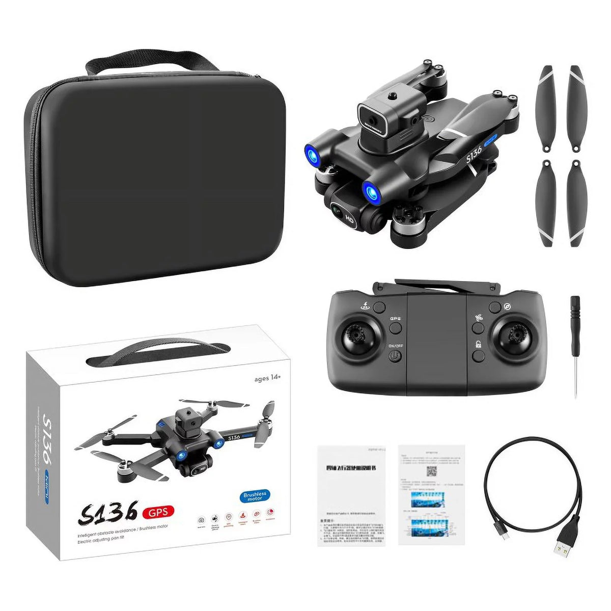 photos adjustment of 4K electric directions, brushless S136 avoid remote aircraft and to high-definition to all obstacles UAV camera in GPS take control aerial