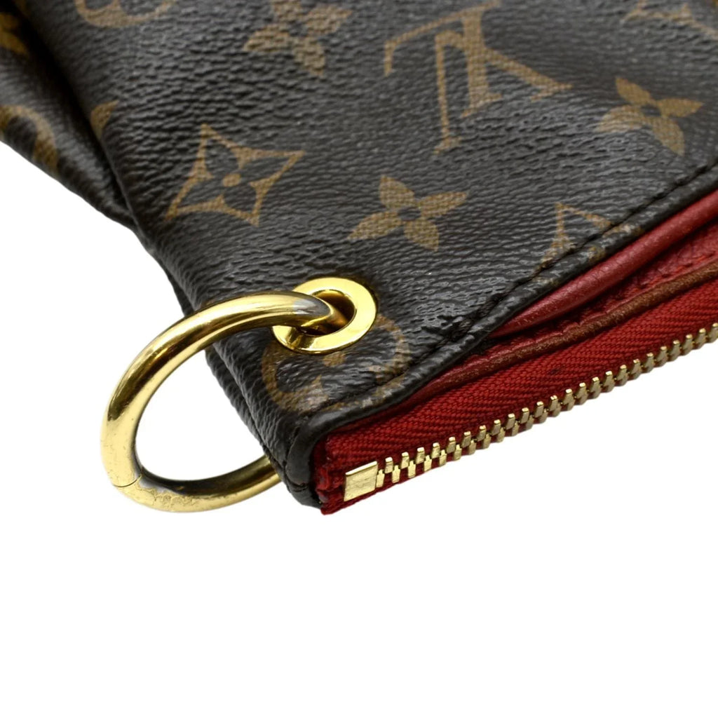 MM VUITTON Bag Canvas Brown Pre-owned Pallas Shoulder LOUIS Monogram